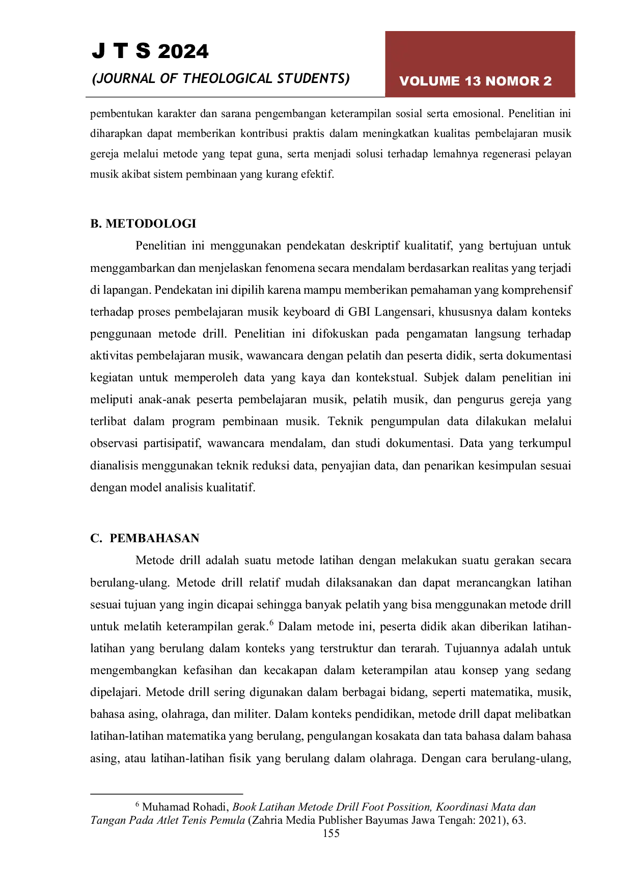 JURIS Metode Drill Pembelajaran Keyboard pada Anak Anak di GBI Langensari Wonolopo Mijen Semarang