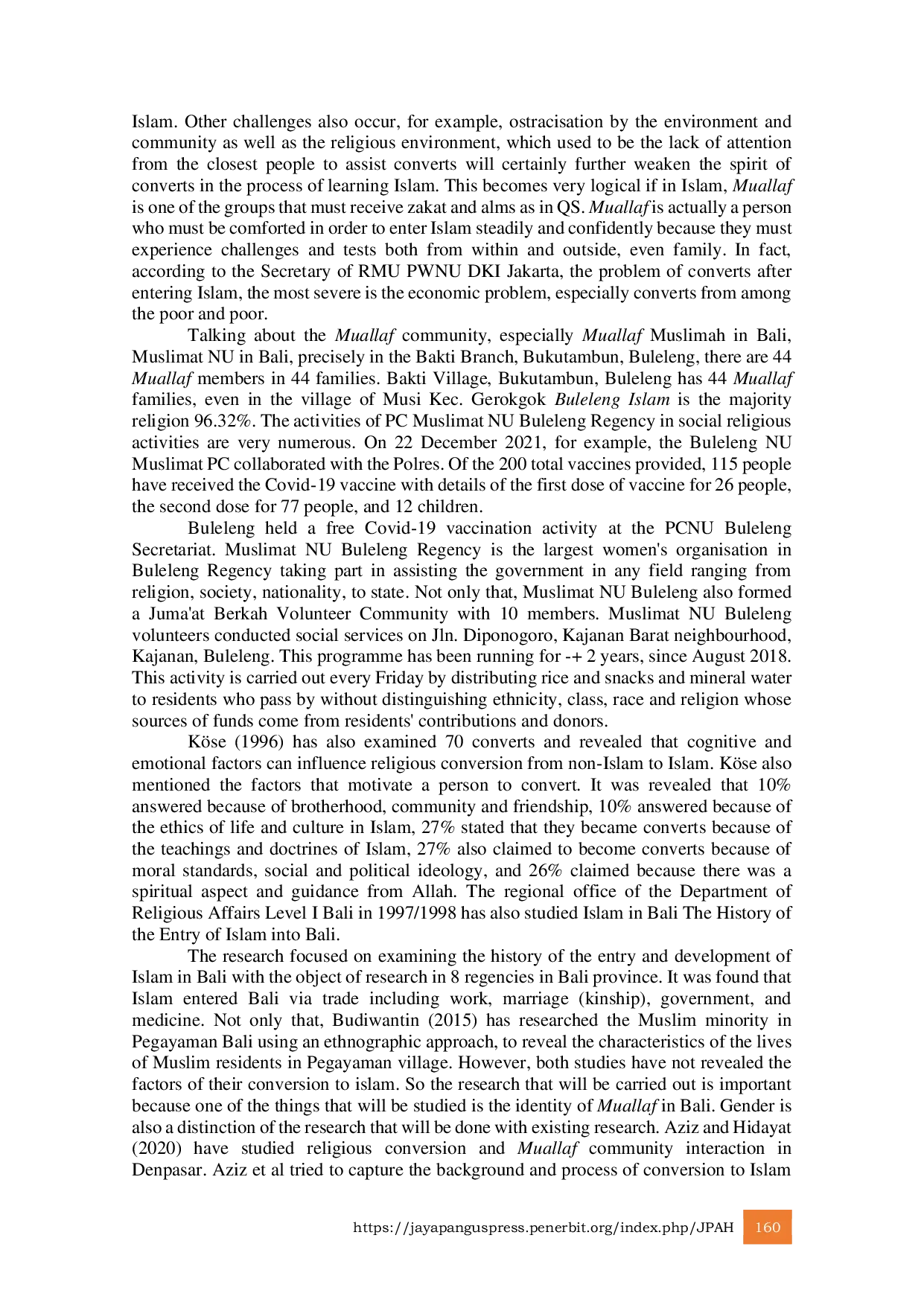 JURIS Muallafah Muslimat NU Buleleng Bali Religious Tolerance and Moderation in a Hindu Society in Bali