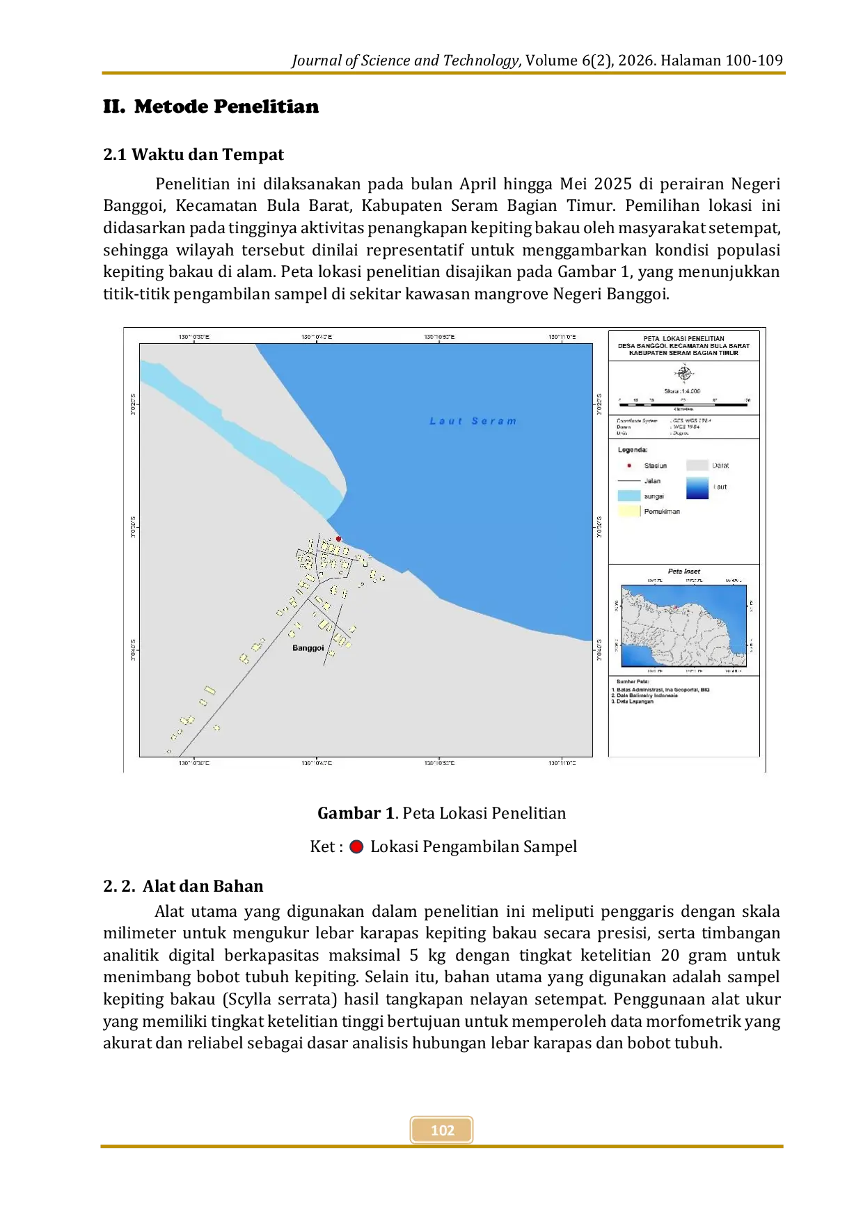 JURIS Analisis Pertumbuhan Allometrik dan Faktor Kondisi Kepiting Bakau Scylla serrata Forssk l 1775 di Perairan Negeri Banggoi