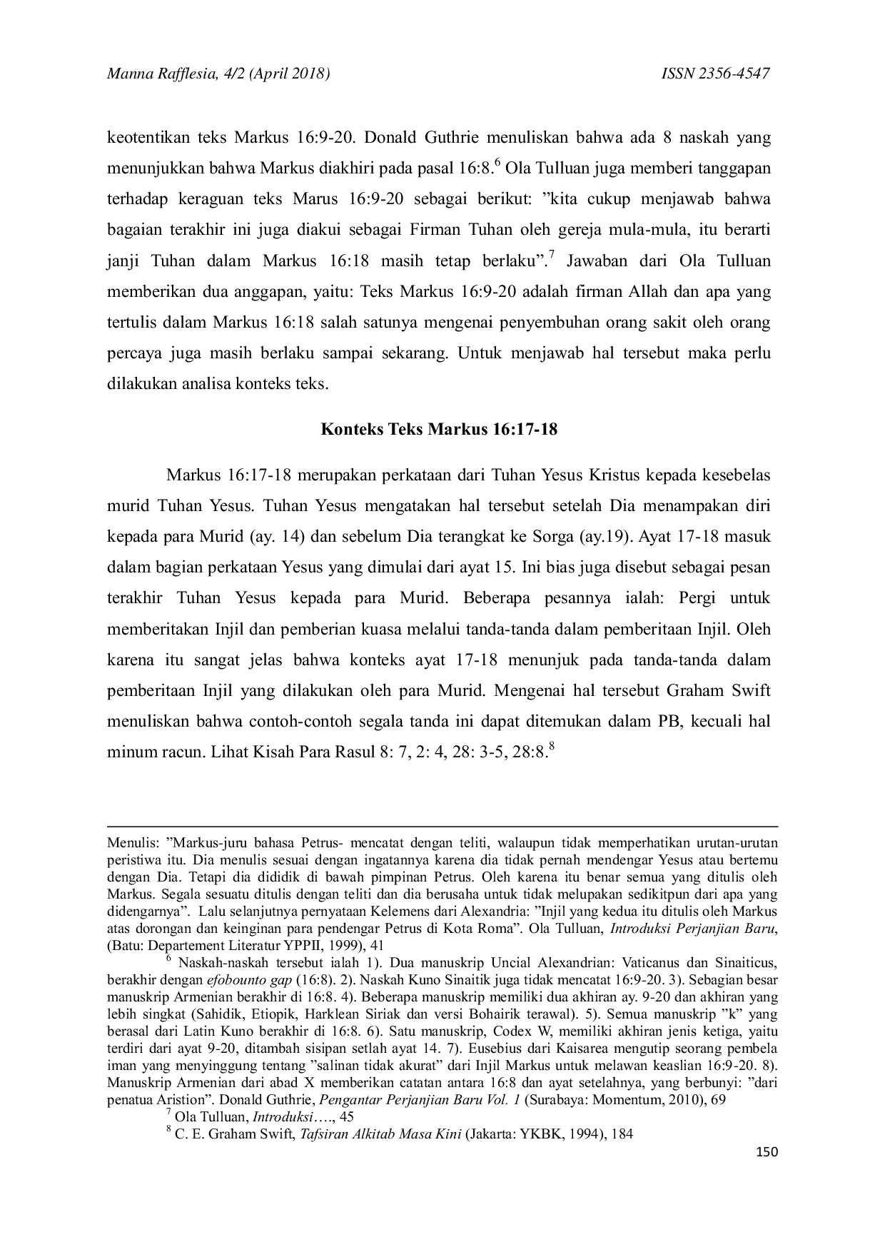 JURIS Penyembuhan Penyakit Sebuah Studi Eksegetis Berdasarkan Markus 16 17 18