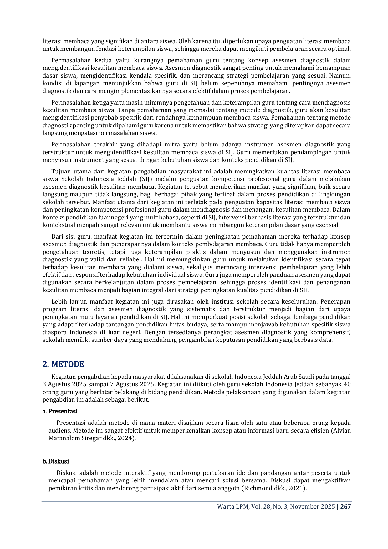 JURIS Building a Literate Generation The Role of Teachers in Diagnosing and Developing Reading Literacy among Students at the Indonesian School in Jeddah