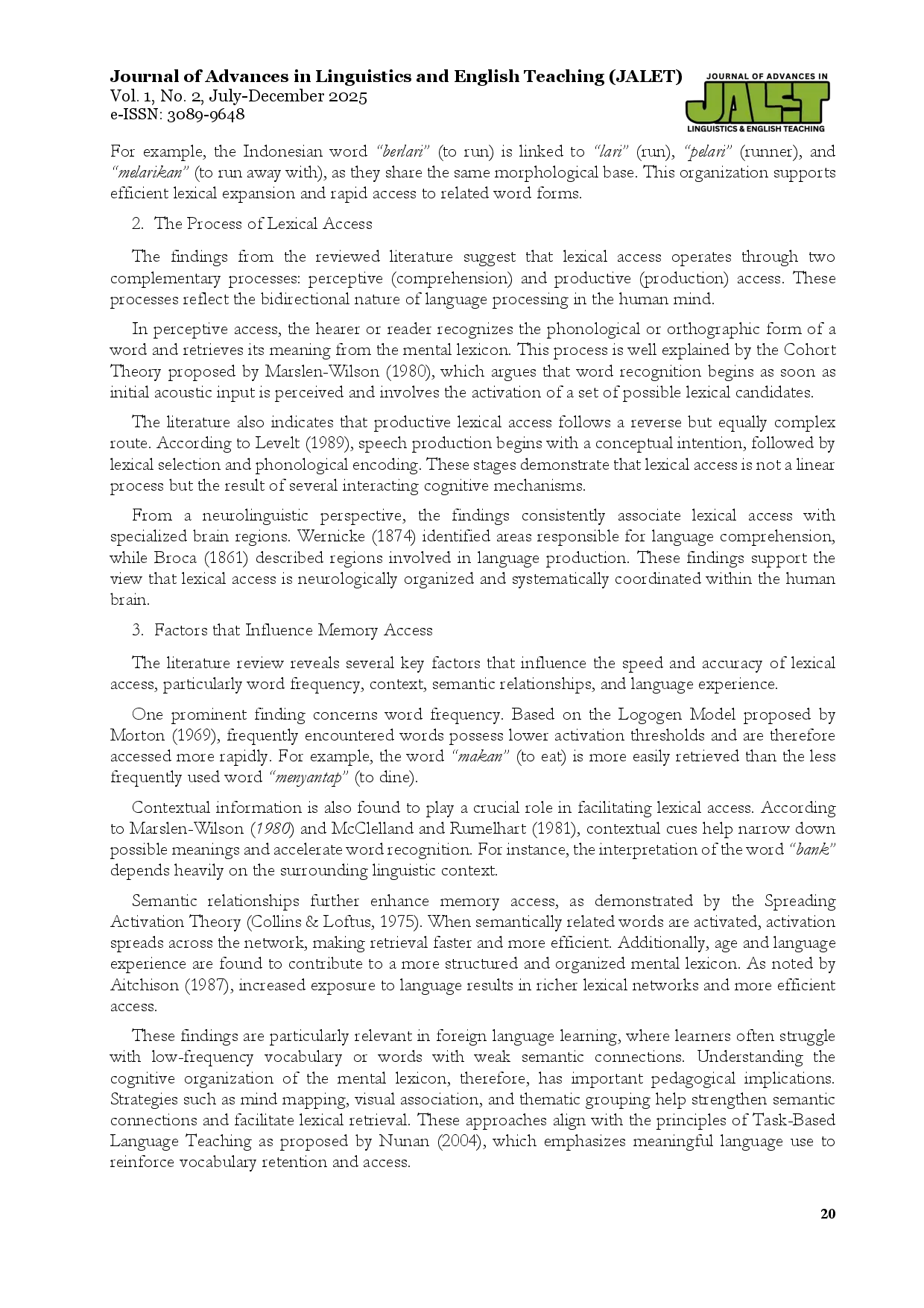 juris Mental Lexicon and Memory Access How Vocabulary is Stored in the Mind