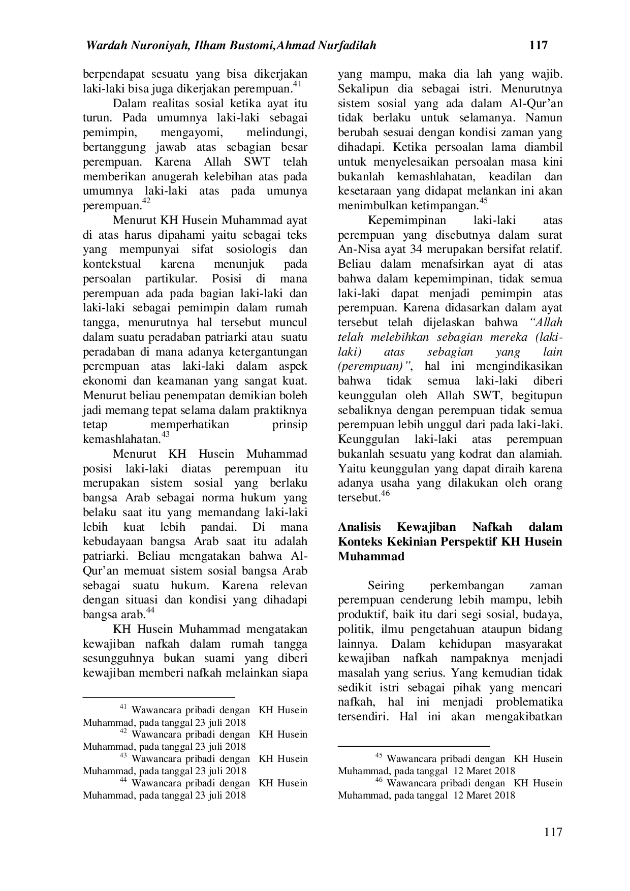 JURIS Kewajiban Nafkah Dalam Keluarga Perspektif Husein Muhammad