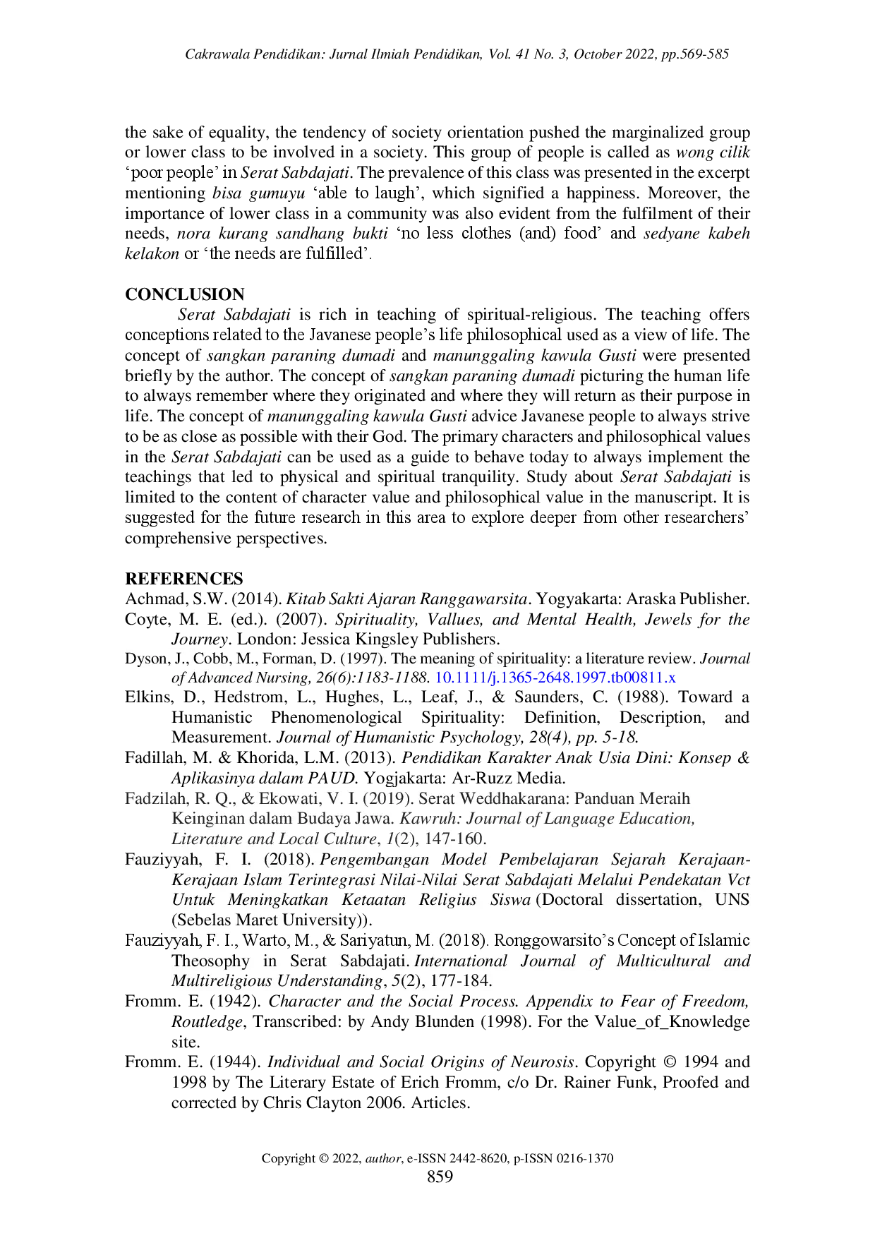 juris Character education in Serat Sabdajati the last R Ng Ranggawarsita s work