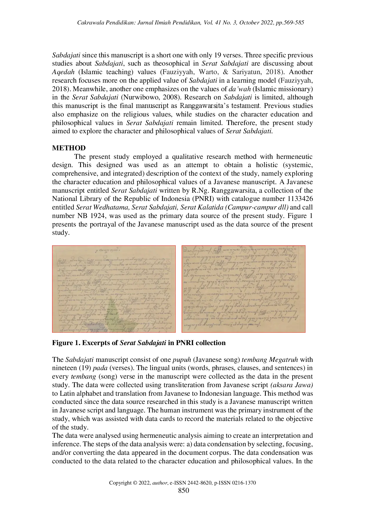 juris Character education in Serat Sabdajati the last R Ng Ranggawarsita s work