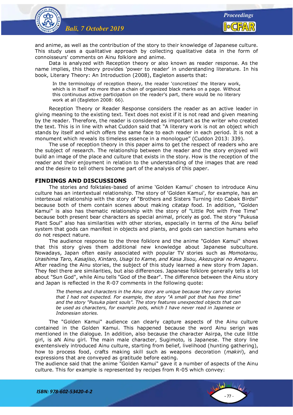 JURIS Promoting Japanese Cultural Tourism Through Appreciation Of Ainu Folktales And Anime