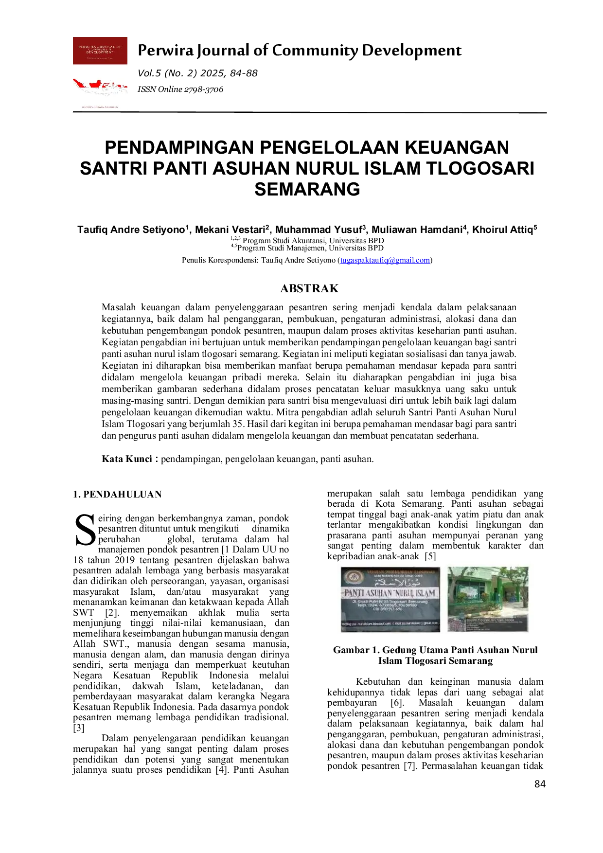 JURIS Pendampingan Pengelolaan Keuangan Santri Panti Asuhan Nurul Islam Tlogosari Semarang