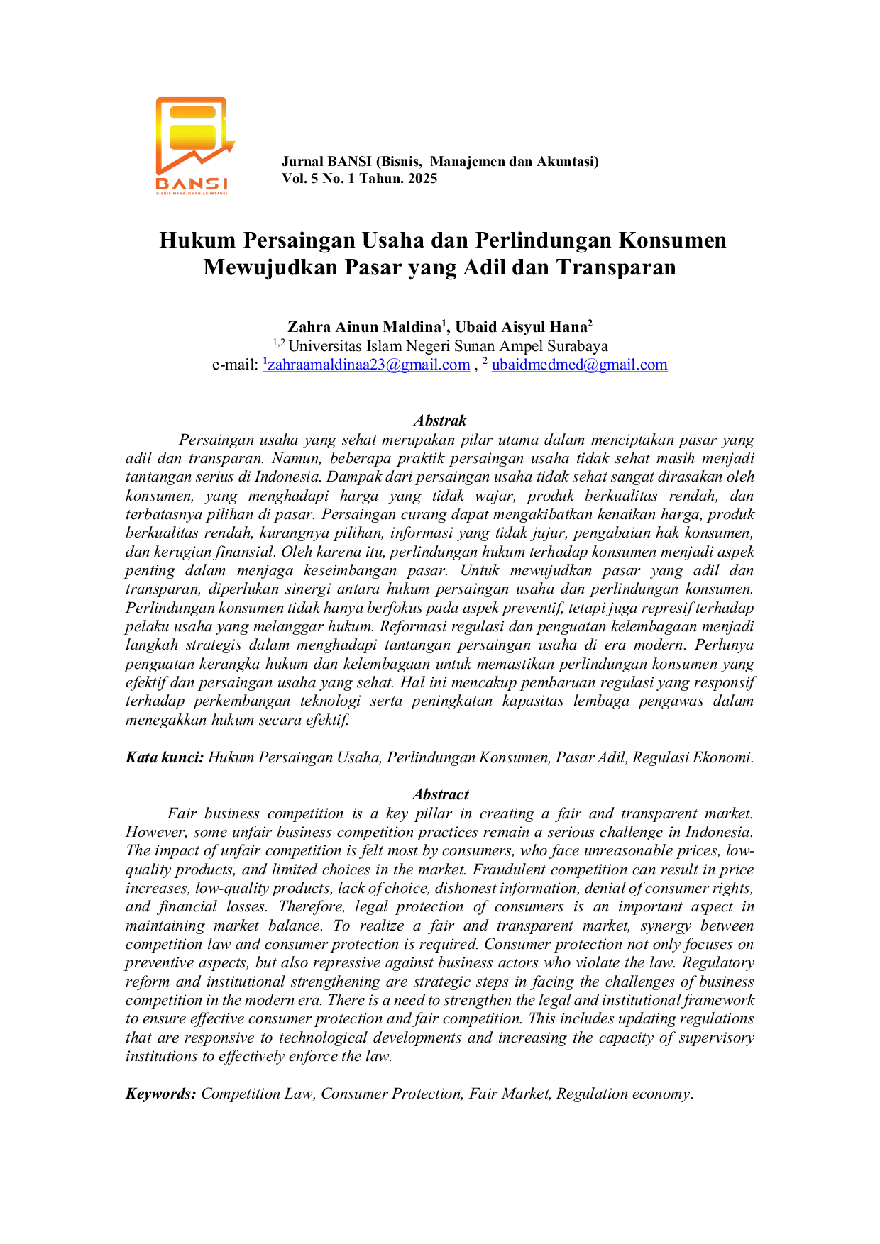 JURIS Hukum Persaingan Usaha dan Perlindungan Konsumen Mewujudkan Pasar yang Adil dan Transparan