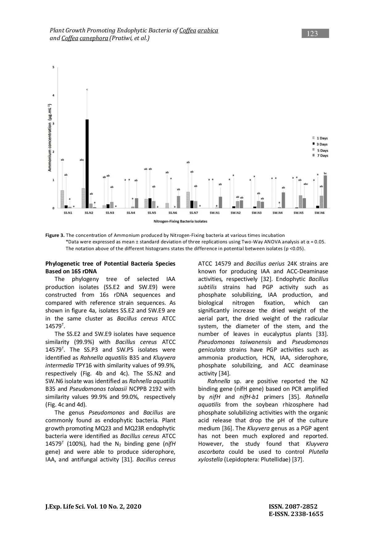 JURIS Plant Growth Promoting Endophytic Bacteria of Coffea canephora and Coffea arabica L in UB Forest