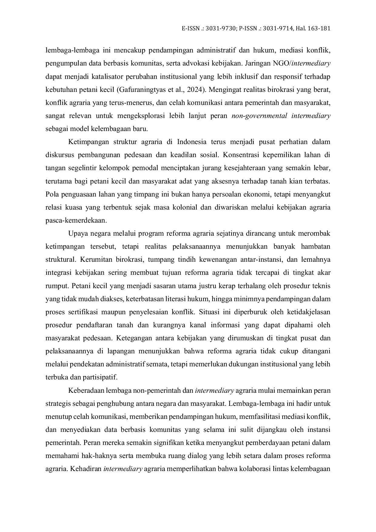 JURIS Peran Non Governmental Intermediary dalam Menjembatani Petani dan Pemerintah Model Kelembagaan Baru untuk Akselerasi Reforma Agraria