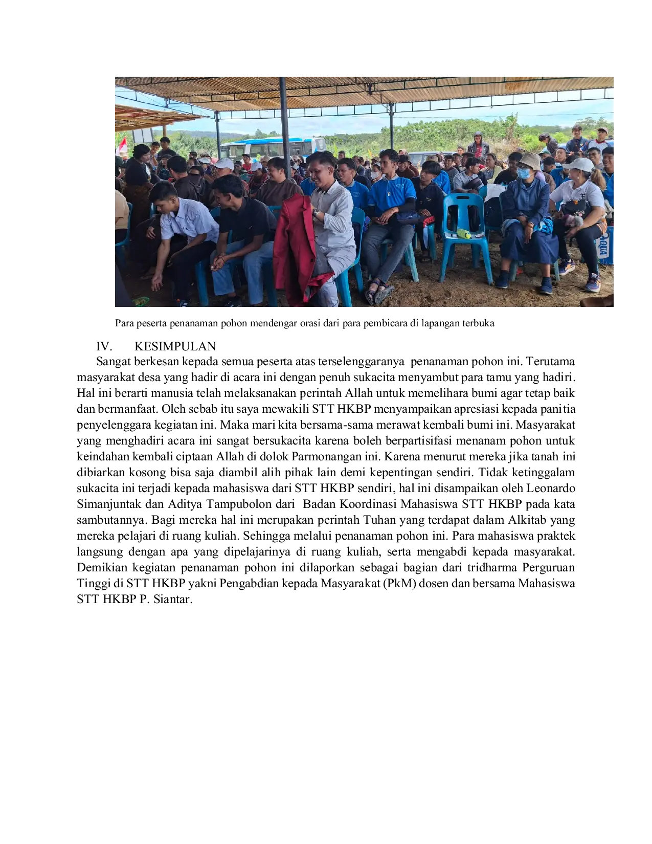 JURIS Allah Melihat Ciptaaan Nya Sungguh Amat Baik Penanaman Pohon Bersama Masyarakat Di Desa Dolok Parmonangan Kecamatan Panribuan Kabupaten Simalungun