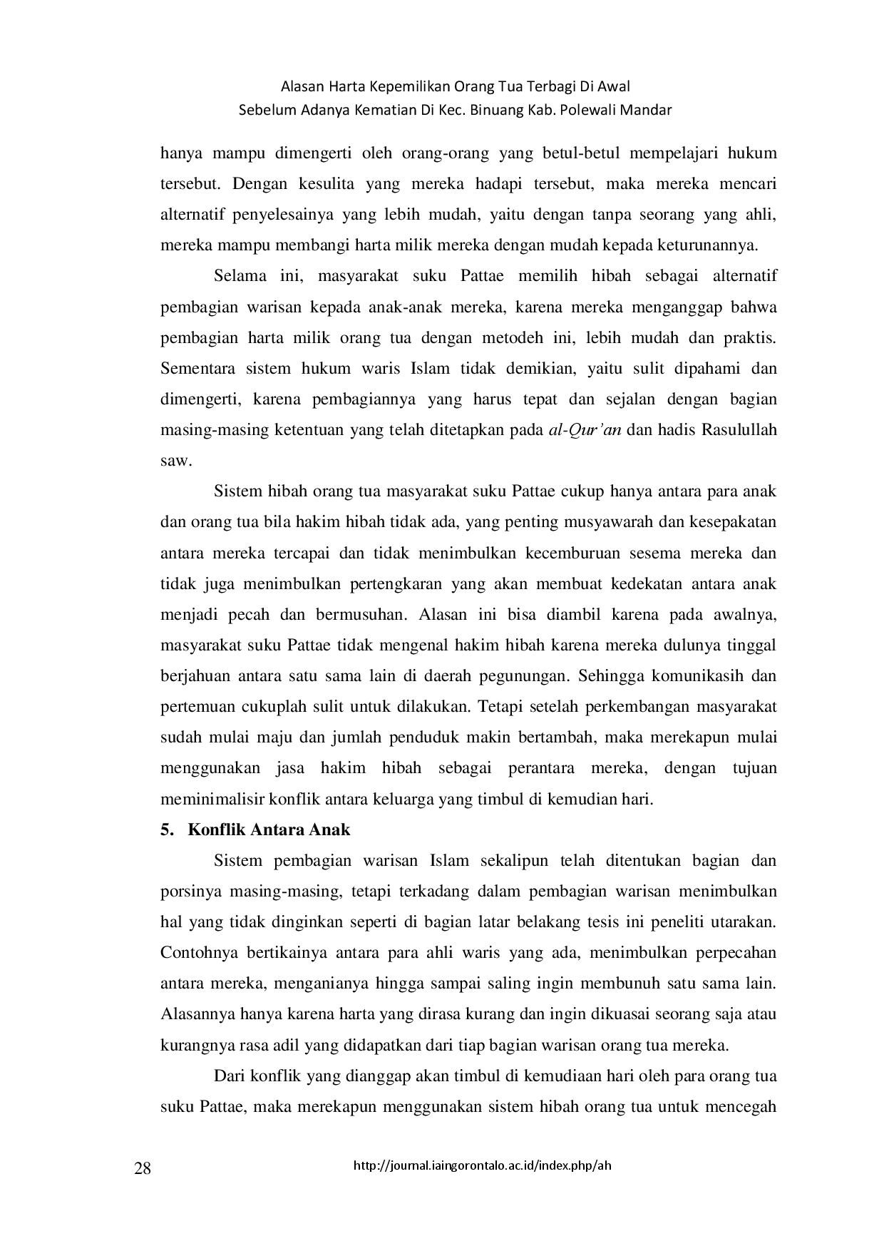 juris Alasan Harta Kepemilikan Orang Tua Terbagi di Awal Sebelum Adanya Kematian di Kec Binuang Kab Polewali Mandar