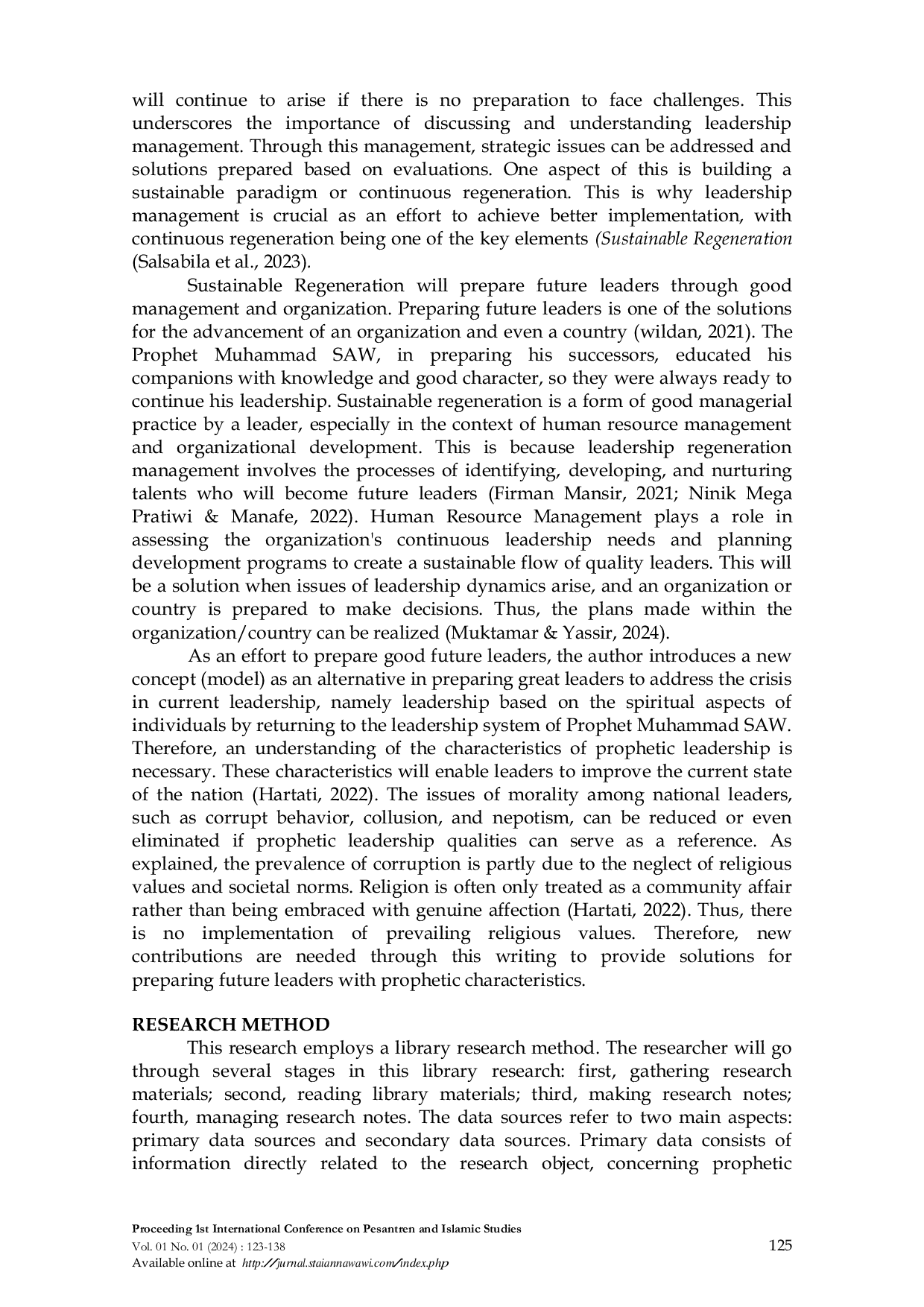 JURIS Prophetic Leadership An Alternative Model of Sustainable Regeneration to Address Leadership Crisis in Islam