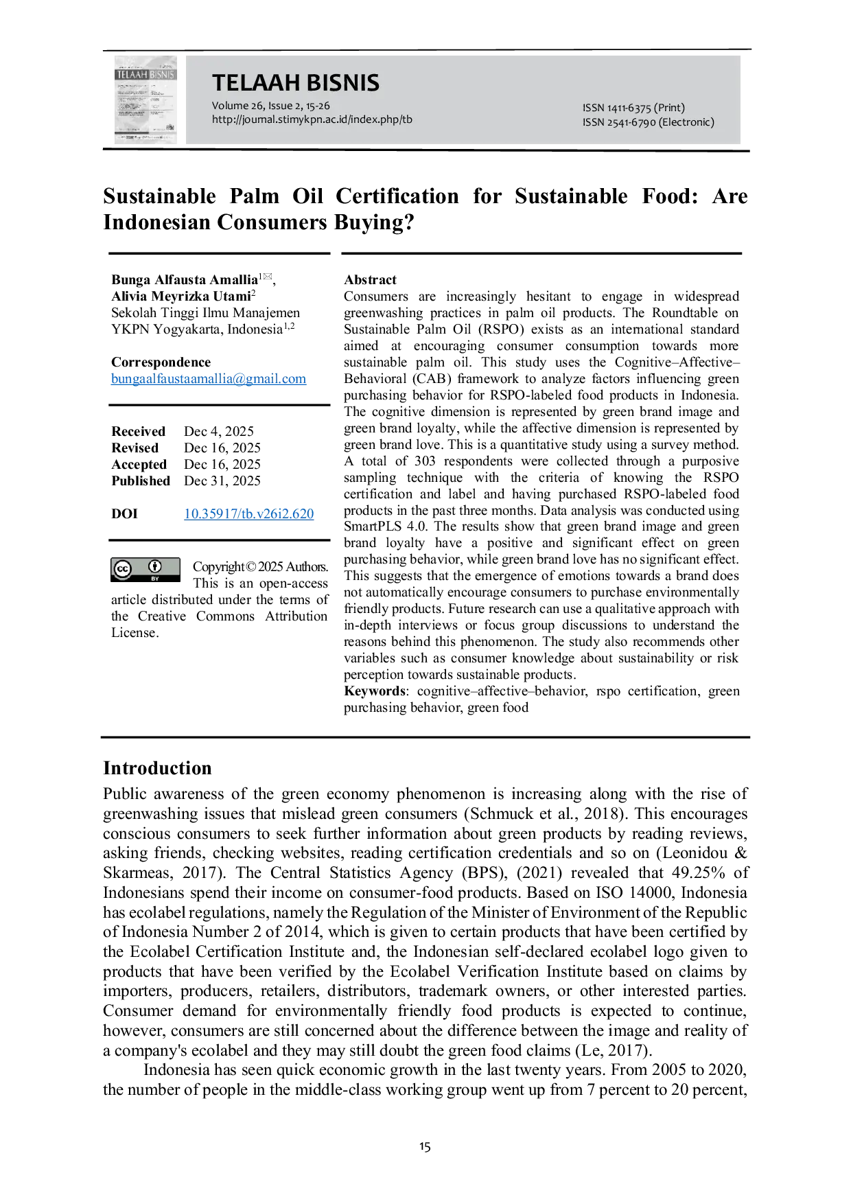 JURIS Sustainable Palm Oil Certification for Sustainable Food Are Indonesian Consumers Buying