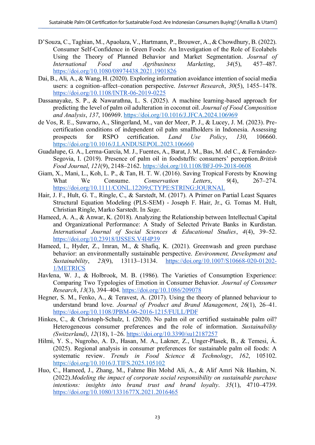 JURIS Sustainable Palm Oil Certification for Sustainable Food Are Indonesian Consumers Buying