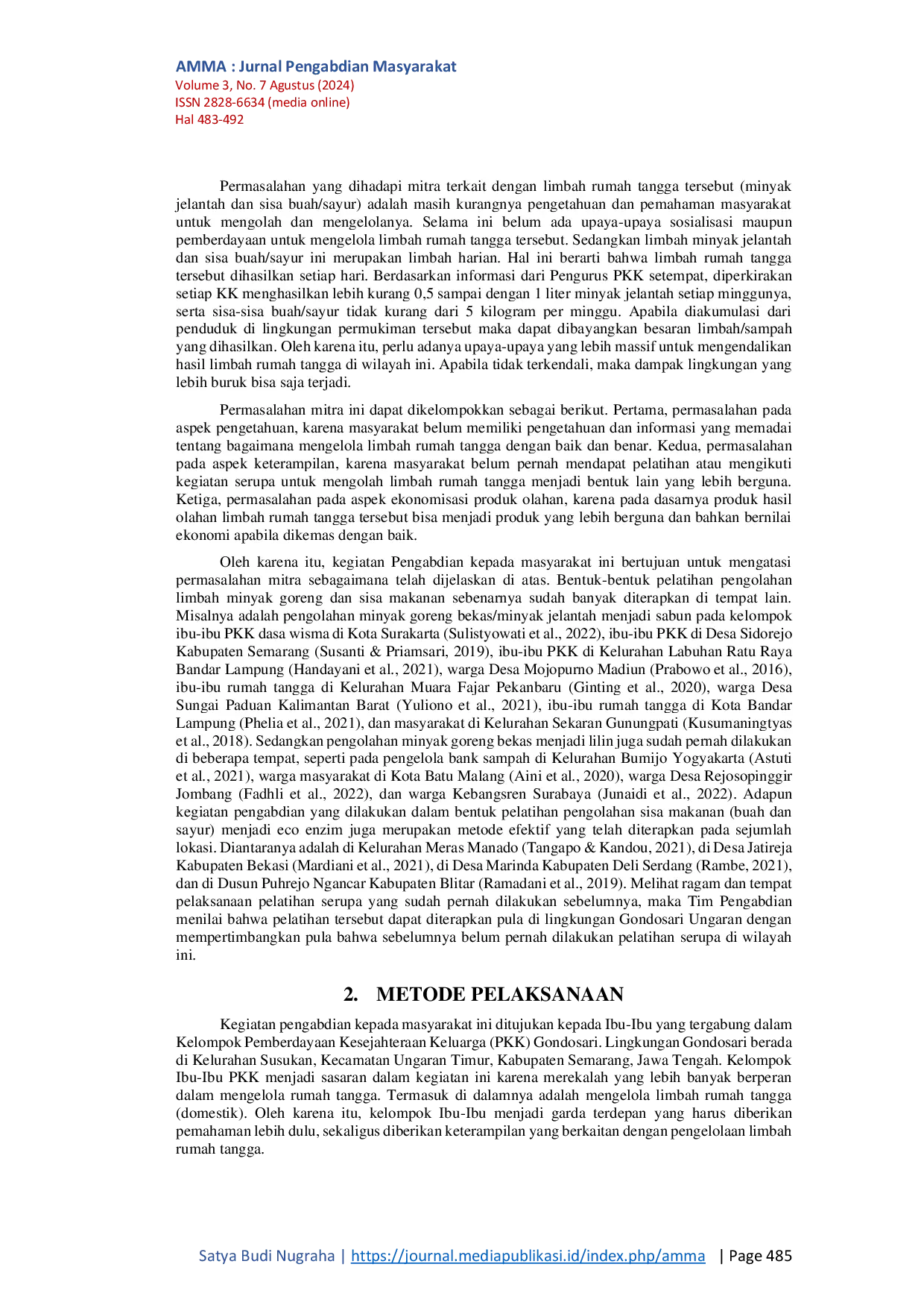 JURIS Peningkatan Kualitas Lingkungan Melalui Pelatihan Pengolahan Limbah Rumah Tangga kepada Ibu Ibu PKK Gondosari