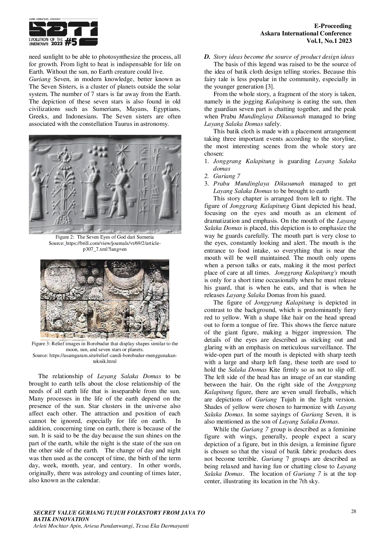 JURIS SECRET VALUE GURIANG TUJUH FOLKSTORY FROM JAVA TO BATIK INNOVATION