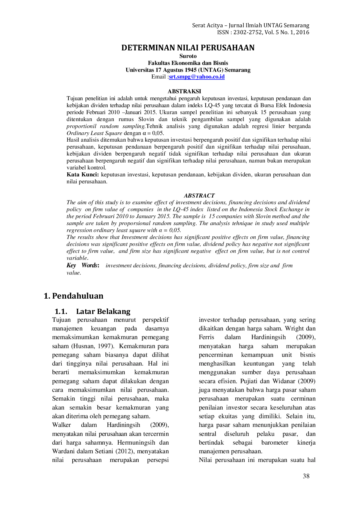 JURIS DETERMINAN NILAI PERUSAHAAN