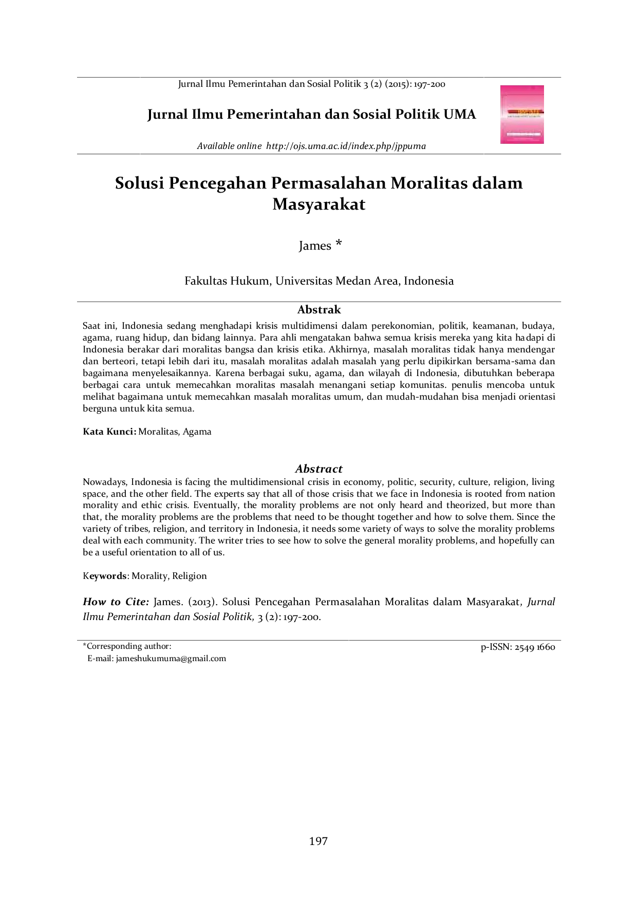 JURIS Solusi Pencegahan Permasalahan Moralitas dalam Masyarakat