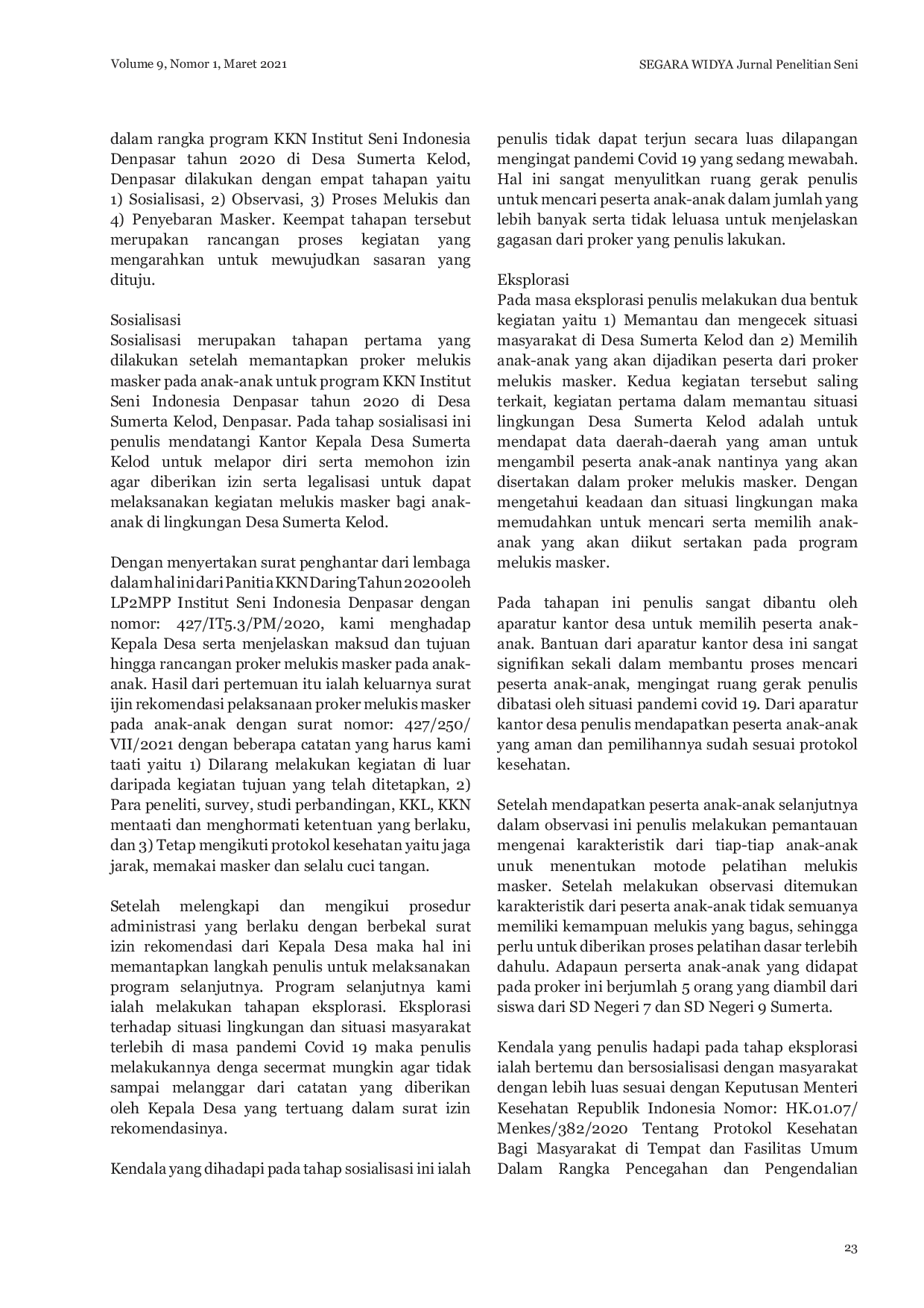 JURIS Melukis Masker Berkreasi dalam Pandemi