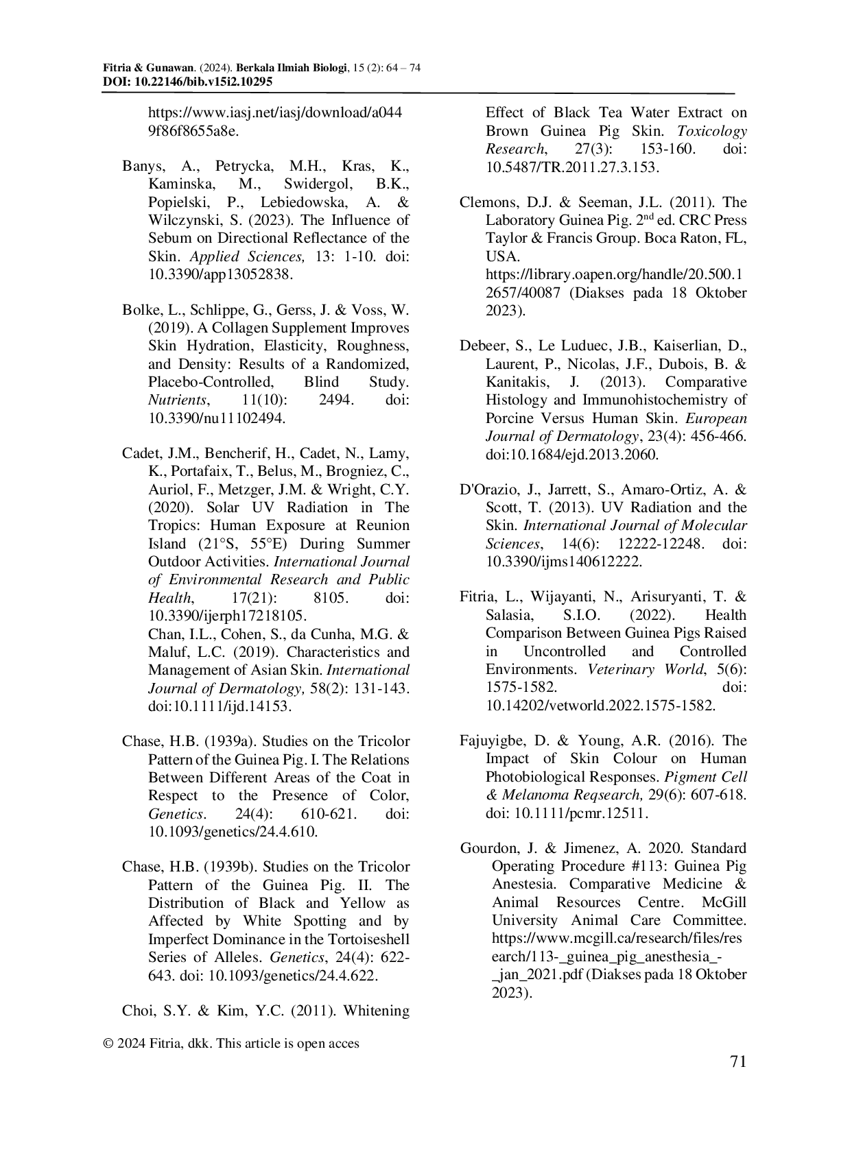 JURIS Analisis Kulit Marmut sebagai Model Hewan dalam Penelitian Dermatologi dan Kedokteran Estetika