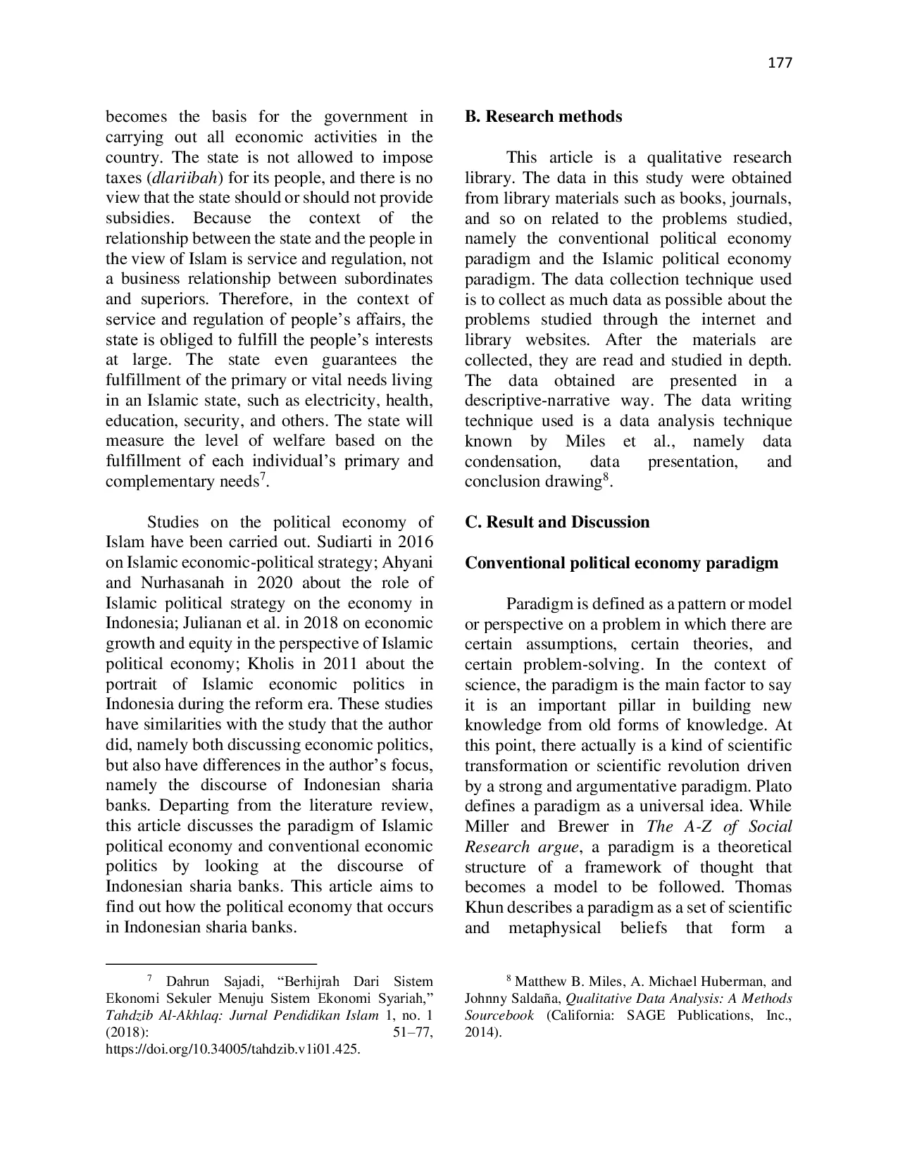 JURIS Political Paradigm of Conventional Economics and Islamic Economics Indonesian Sharia Bank Discourse