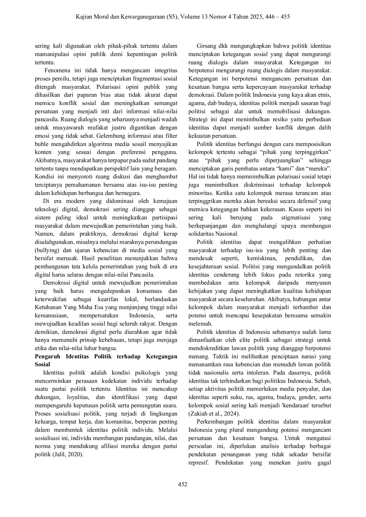 JURIS Demokrasi Pancasila Dalam Pandangan Mohammad Hatta Sebuah Konsep Yang Mulai Menjauh Dari Akarnya