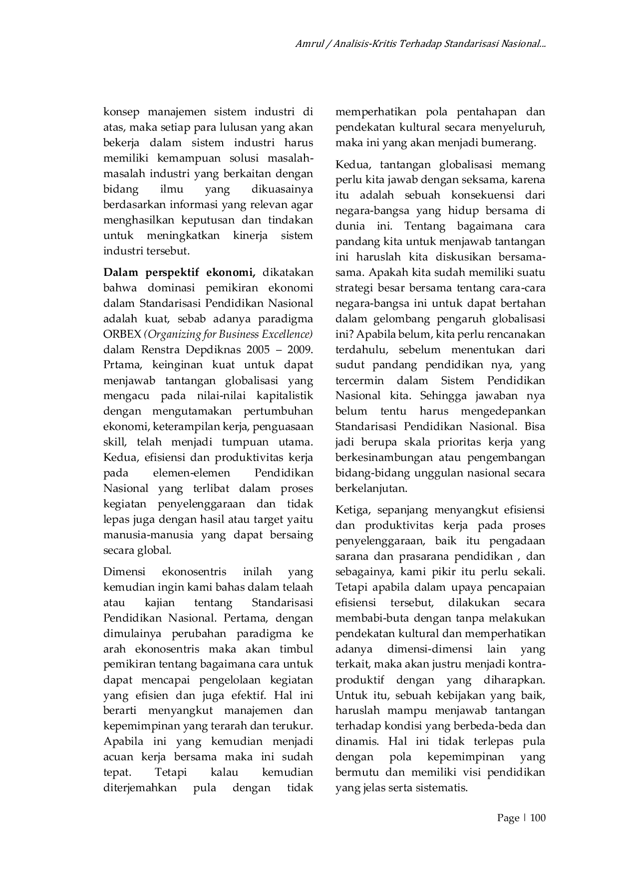 JURIS Analisis Kritis Terhadap Standarisasi Nasional Pendidikan di Era Sekarang