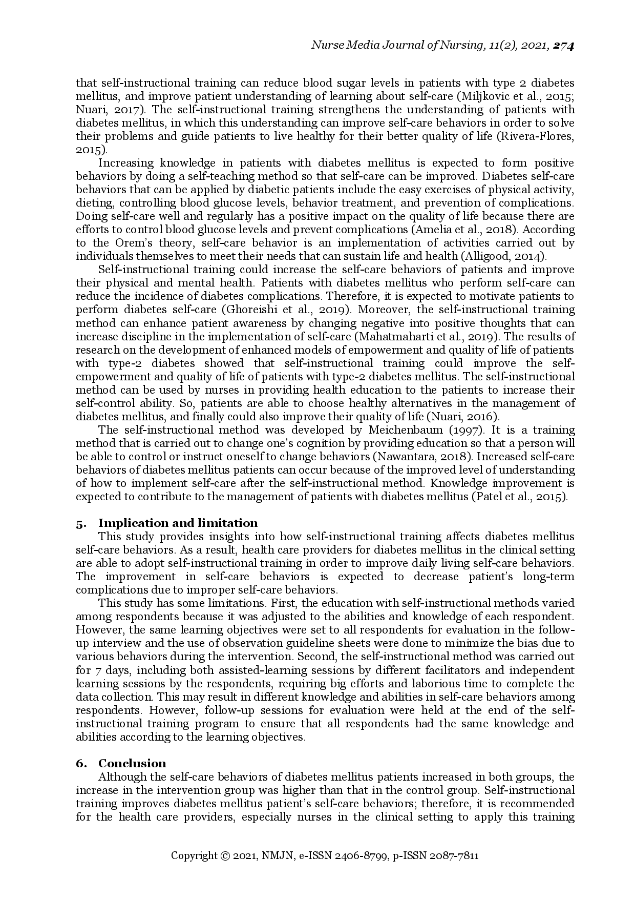 juris Self Instructional Training Application on Diabetic Patients Self Care Behaviors