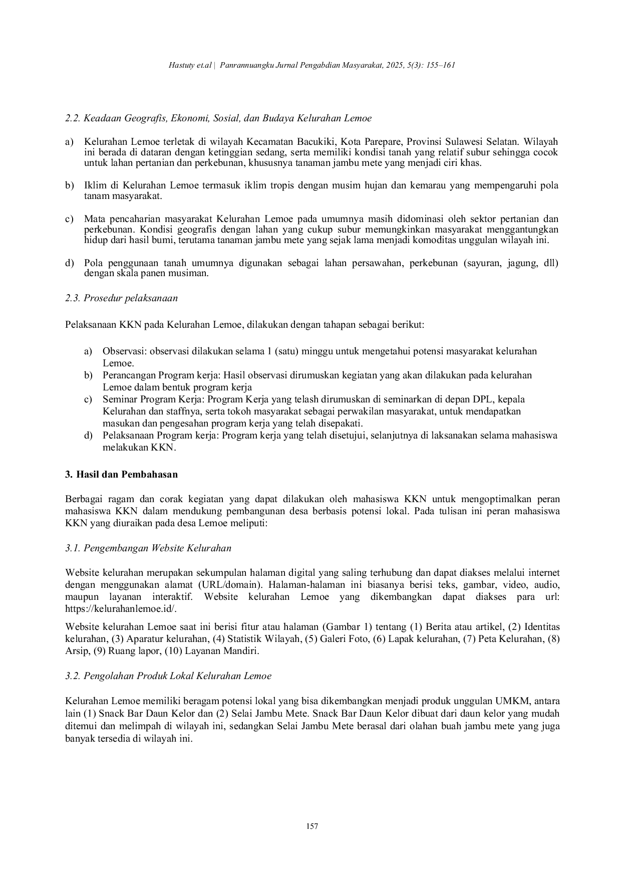 JURIS Optimalisasi Peran Mahasiswa KKN dalam Mendukung Pembangunan Desa Berbasis Potensi Lokal