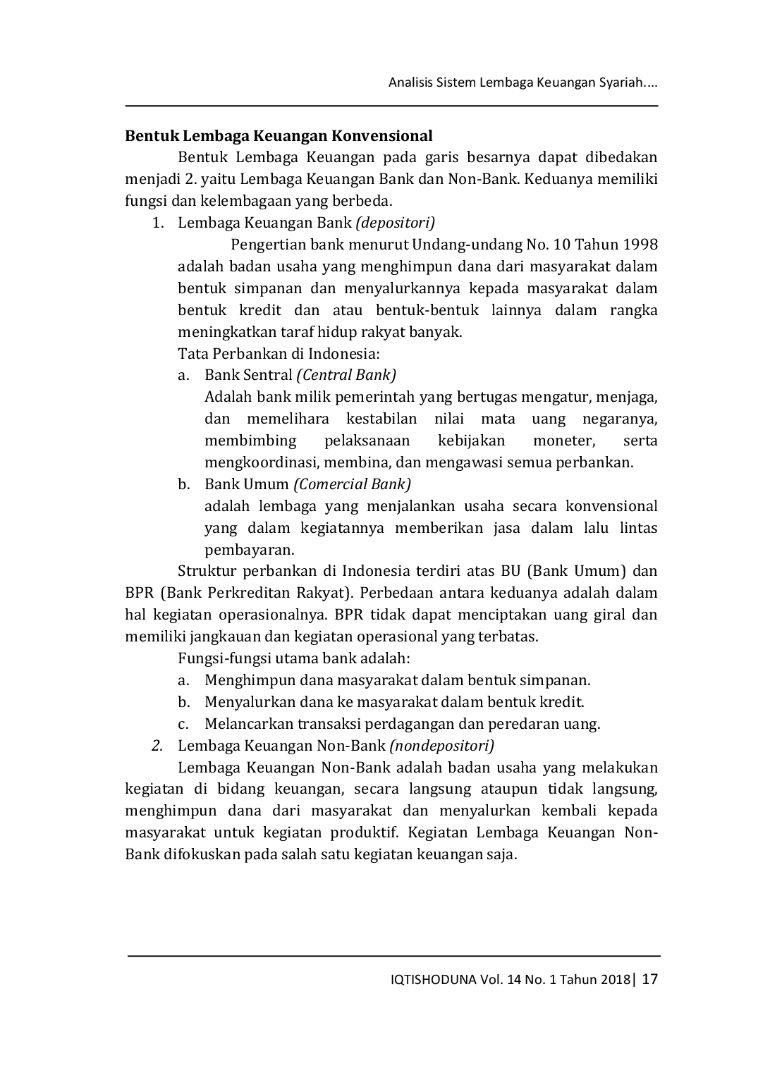 JURIS Analisis Sistem Lembaga Keuangan Syariah Dan Lembaga Keuangan Konvensional