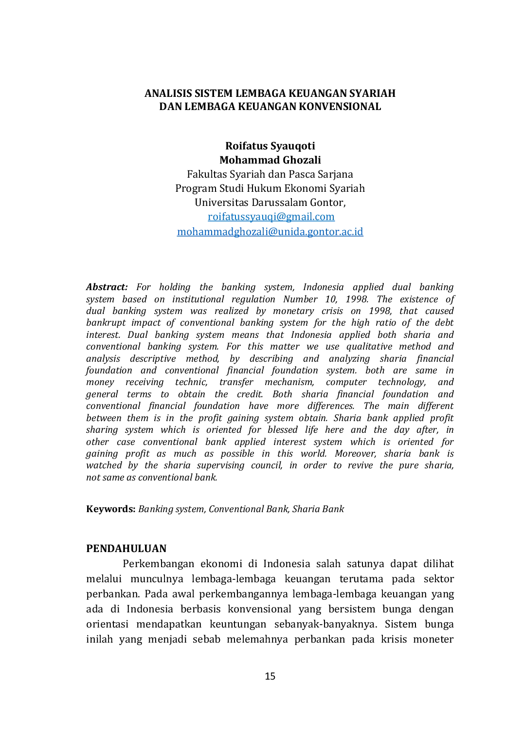 JURIS Analisis Sistem Lembaga Keuangan Syariah Dan Lembaga Keuangan Konvensional