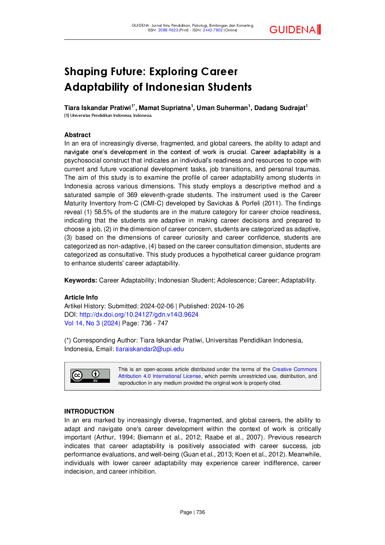 juris Shaping Future Exploring Career Adaptability of Indonesian Students