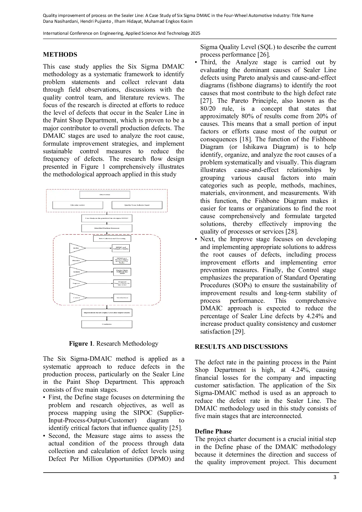 JURIS Quality improvement of process on the Sealer Line A Case Study of Six Sigma DMAIC in the Four Wheel Automotive Industry