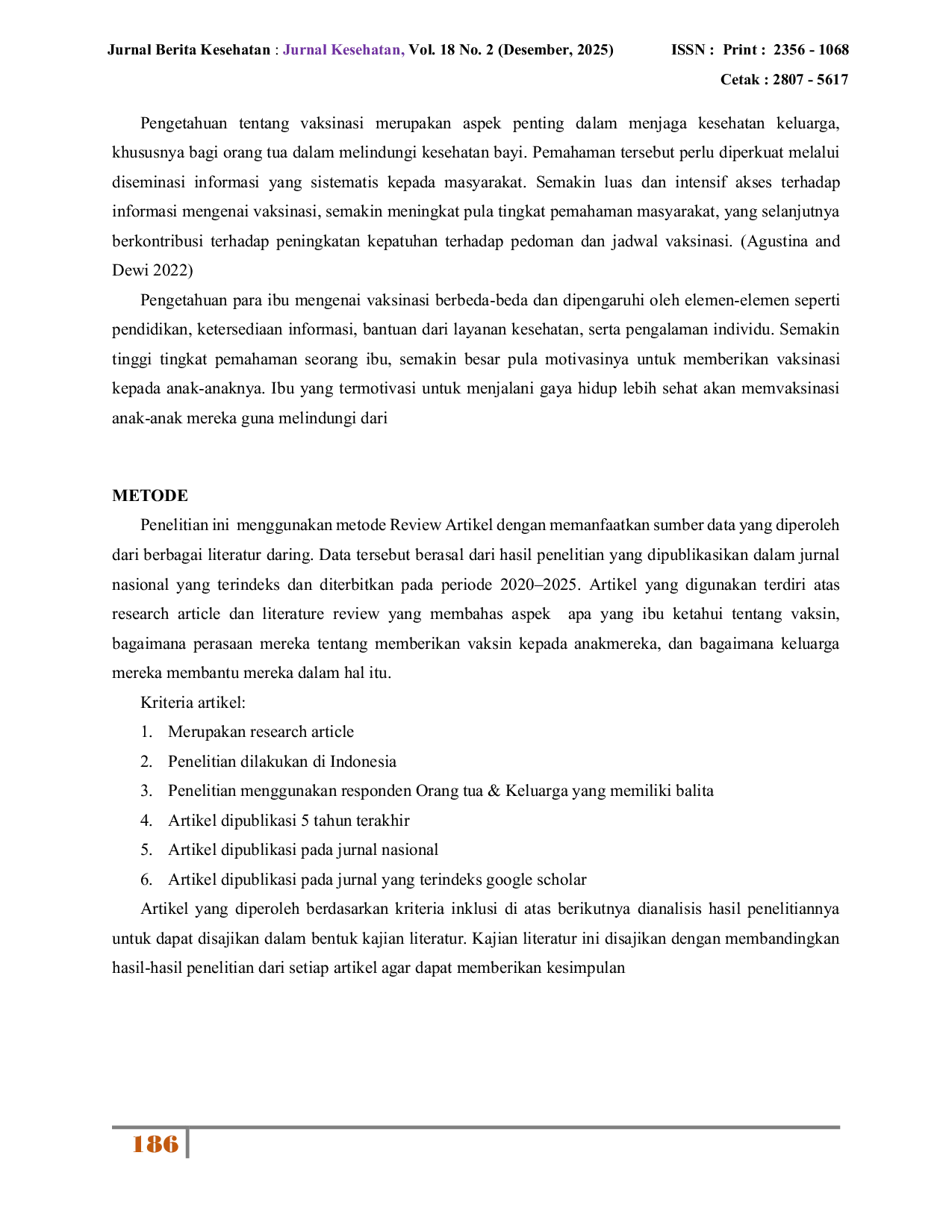 JURIS Studi Literatur Dampak Pengetahuan Sikap Dan Dukungan Keluarga Terhadap Penyelesaian Imunisasi Dasar Anak