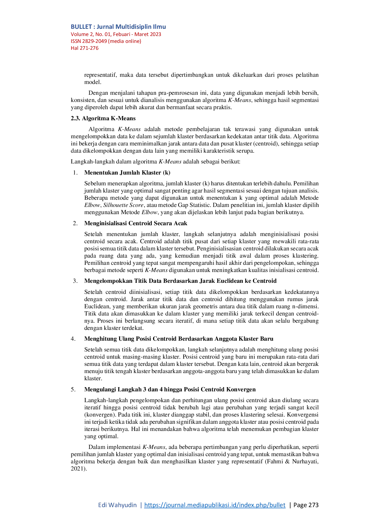 JURIS Segmentasi Minat Mahasiswa Terhadap Program Studi Menggunakan Algoritma K Means Clustering