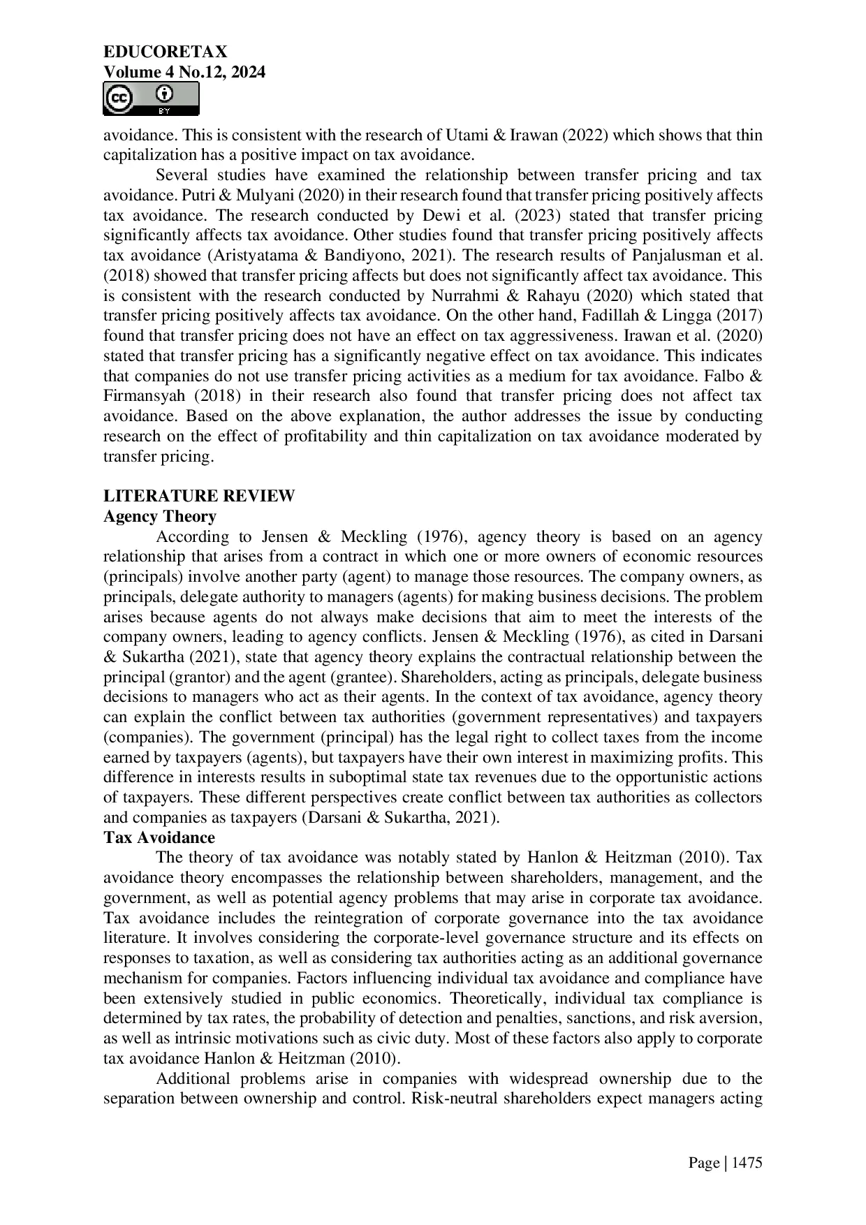 JURIS The effect of profitability and thin capitalization on tax avoidance moderated by transfer pricing in energy sector companies listed on The Indonesia Stock Exchange