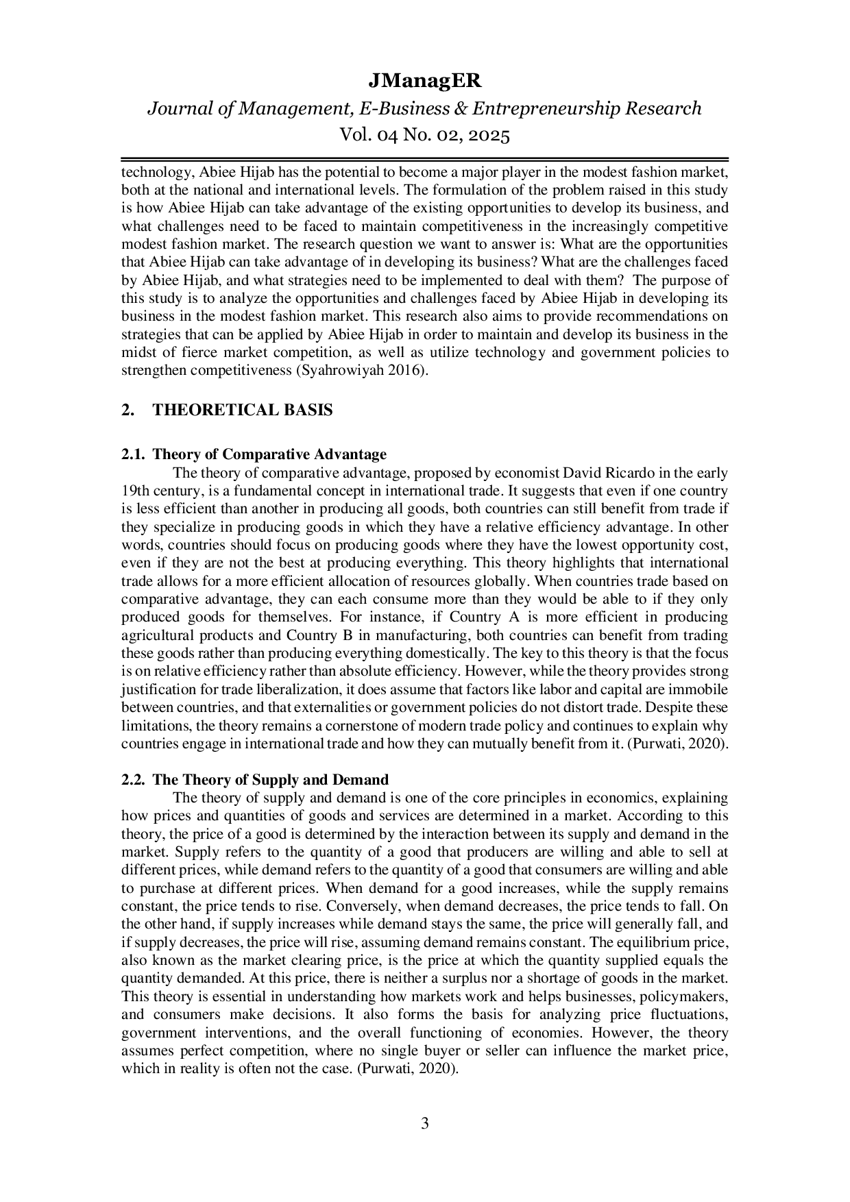 JURIS Dynamics of Opportunities and Challenges in MSMEs Abiee Hijab Medan North Sumatra Business and Innovation Perspectives