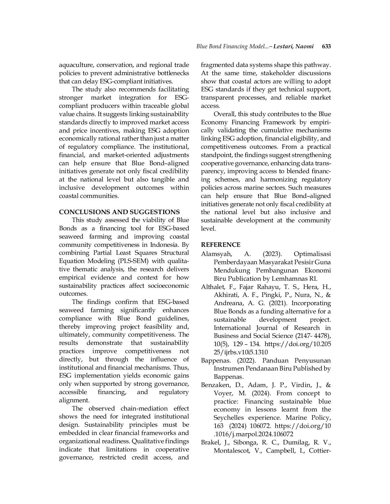 JURIS Blue Bond Financing Model for Environmental Social Governance Seaweed Farming