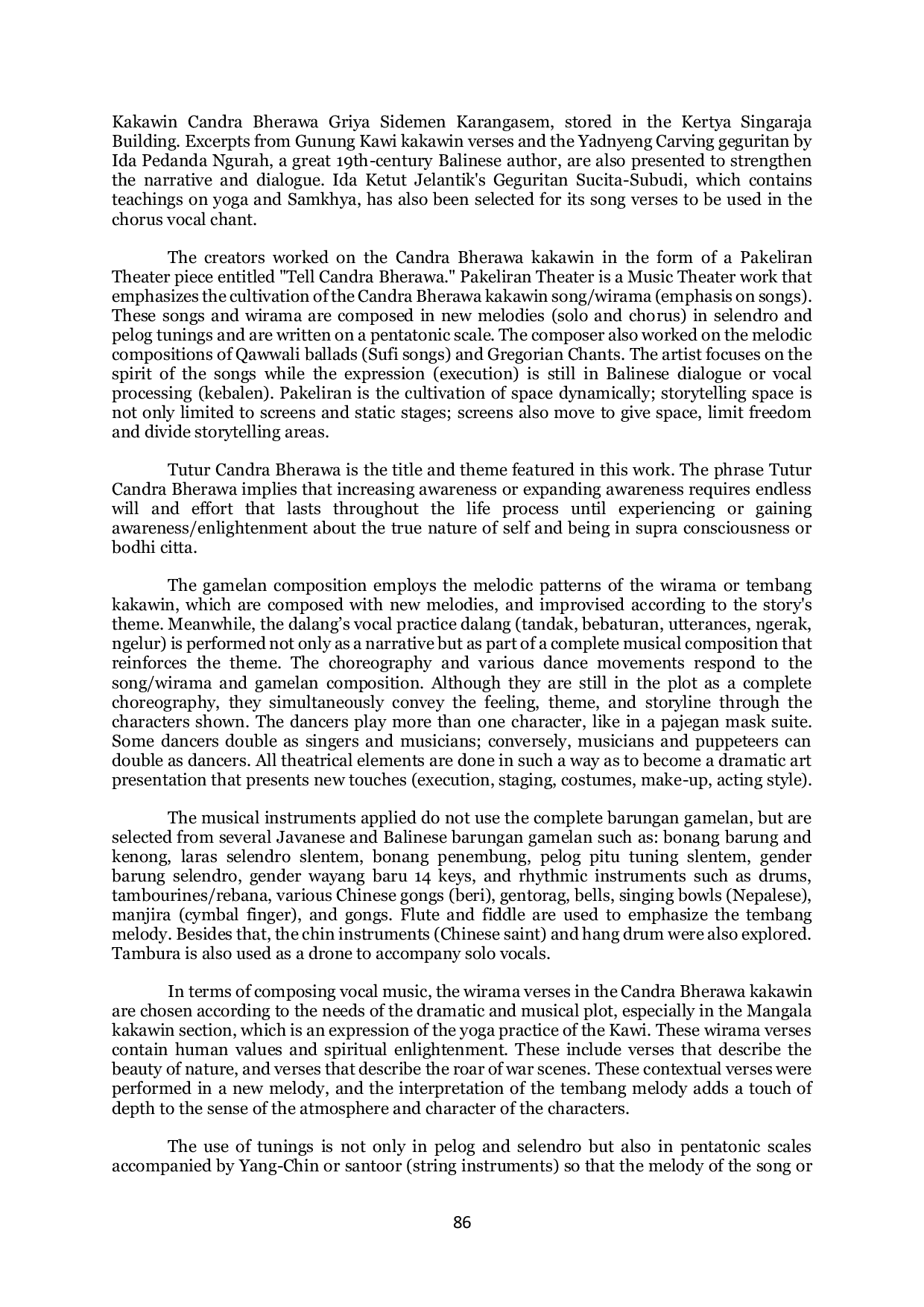 JURIS Tutur Candra Bherawa Pakeliran Theater A New Process of Creation For Traditional Theater