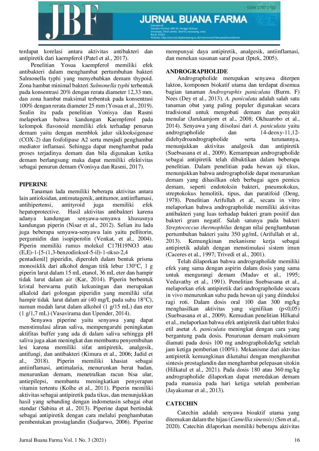 JURIS Aktivitas Antipiretik Dari Beberapa Senyawa Aktif