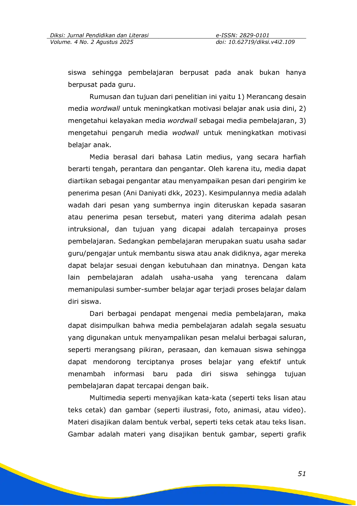 JURIS Media Wordwall alternatif Peningkatan Motivasi Belajar Anak Usia Dini di KB Santika Arum