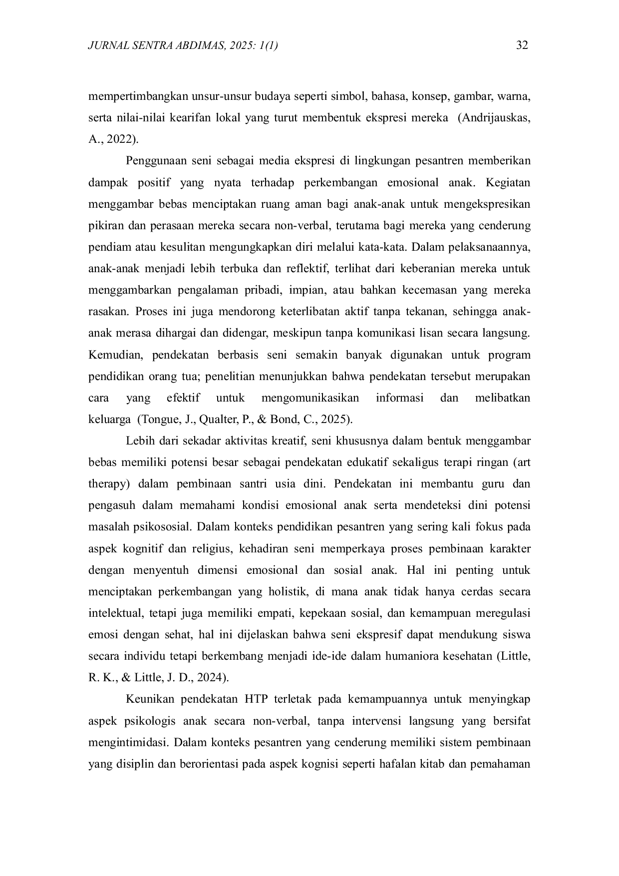 JURIS Menggambar Bebas Sebagai Media Ekspresi Anak Di Pesantren Kajian Psikologi Seni Dan Kearifan Lokal