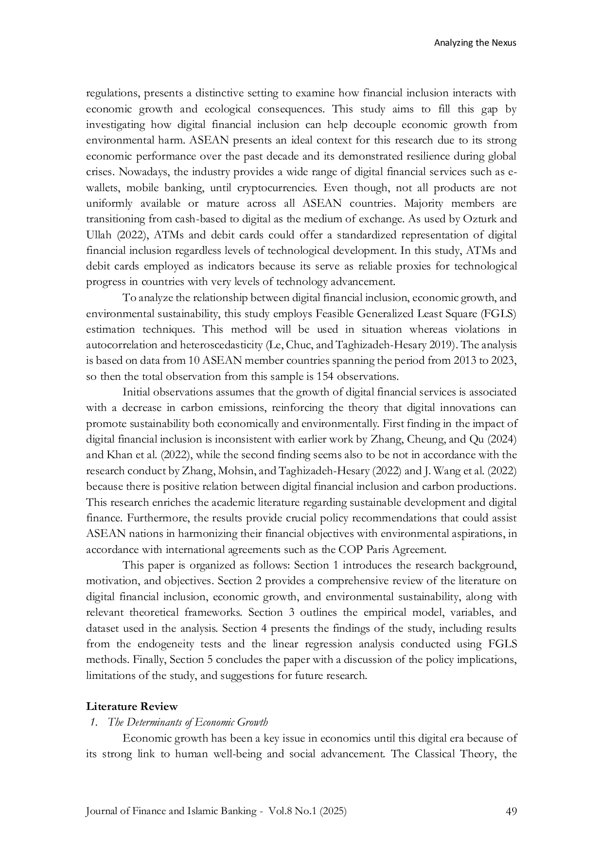 JURIS Analyzing The Nexus Between Digital Financial Inclusion Economic Growth and Environmental Sustainability Impact in ASEAN Region