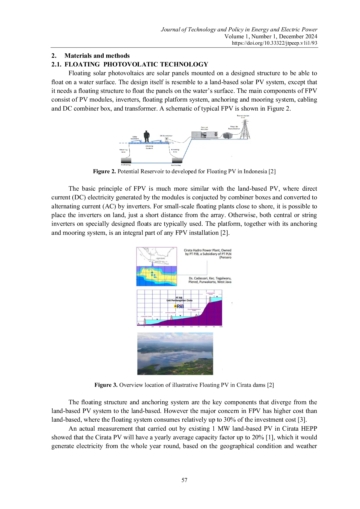 JURIS The Planning Study of 145 MW Grid Connected Cirata s Floating PV to Support the Security of Supply in Jawa Bali Power Systems