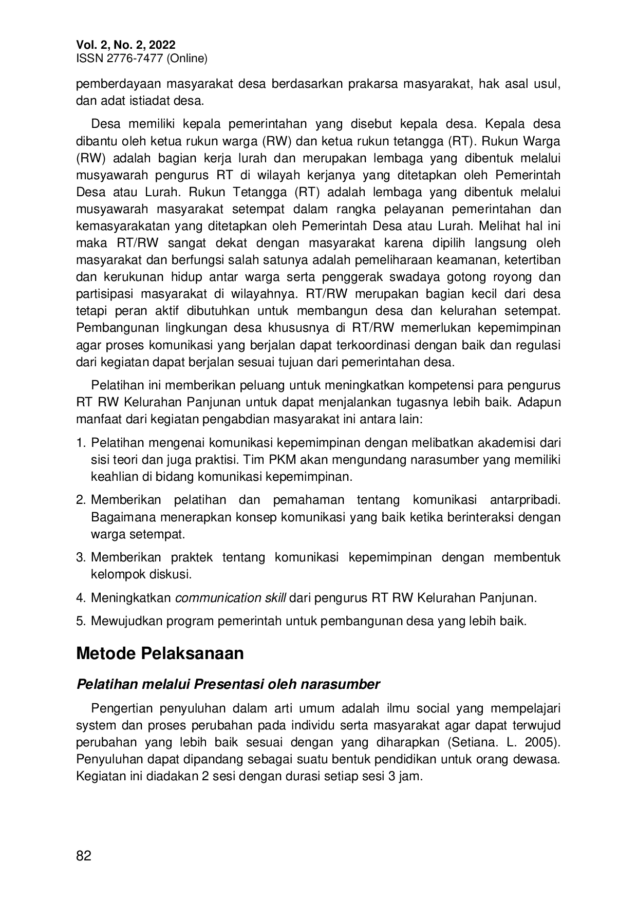 JURIS Pelatihan Komunikasi Organisasi Bagi Pengurus RT RW Keluarahan Panjunan Kota Bandung