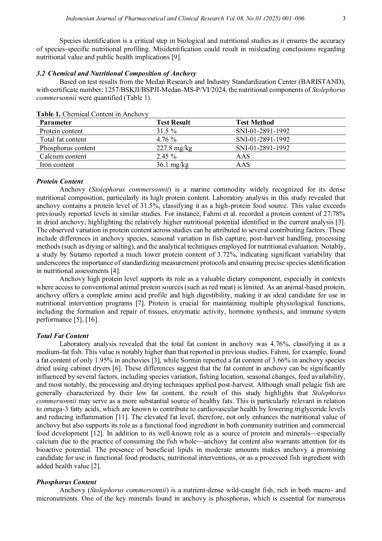 JURIS Identification and Characterization of Anchovy Stolephorus Commersonii Produced in Tanjung Tiram Village Batu Bara Regency