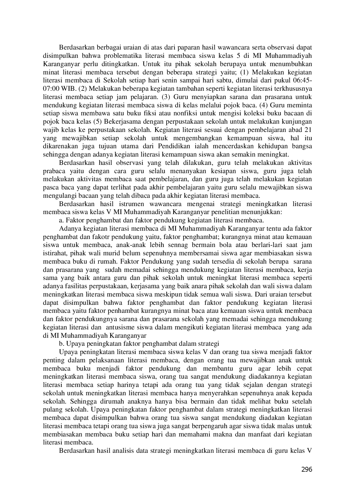 juris Problematika Minat Literasi Membaca Siswa Mi Muhammadiyah Karanganyar