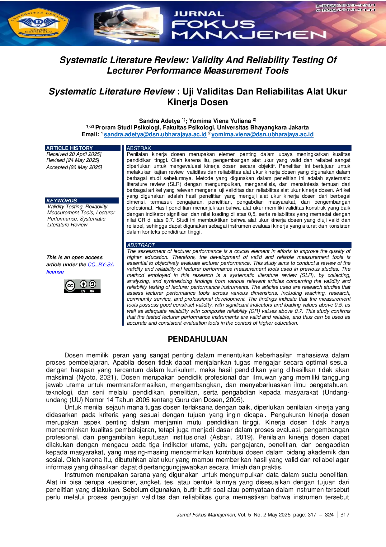 JURIS Systematic Literature Review Validity And Reliability Testing Of Lecturer Performance Measurement Tools