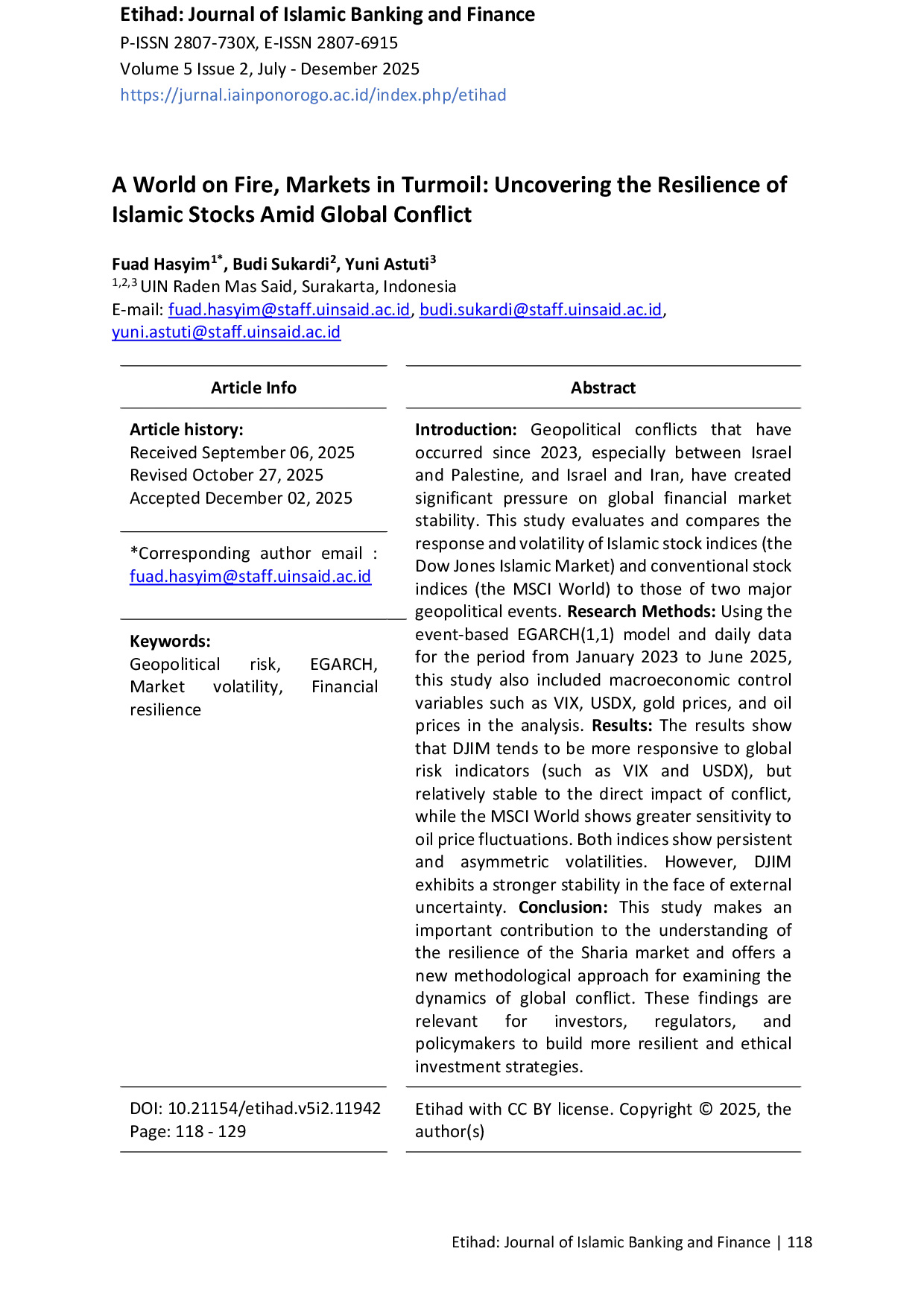 JURIS A World on Fire Markets in Turmoil Uncovering the Resilience of Islamic Stocks Amid Global Conflict